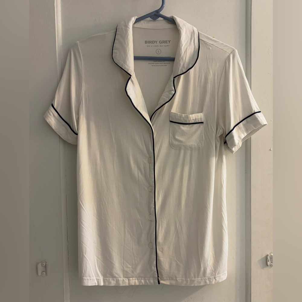 Birdy Grey Jonny Satin Short Sleeve Pajama Top Size Small